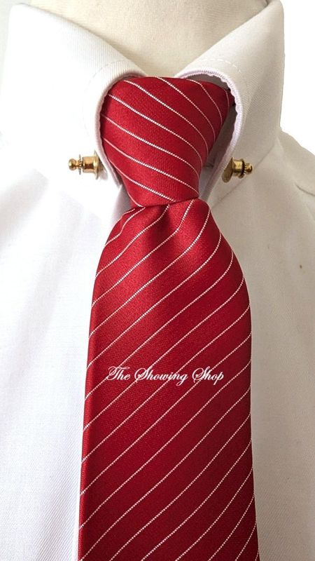 ADULTS ZIP READY TIED SHOWING TIE - RED / CREAM STRIPE  DESIGN