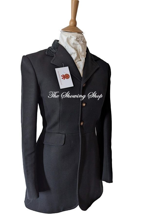 LADIES RALPH LAUREN BLACK WOOL FROCK HUNT COAT SIZE 10