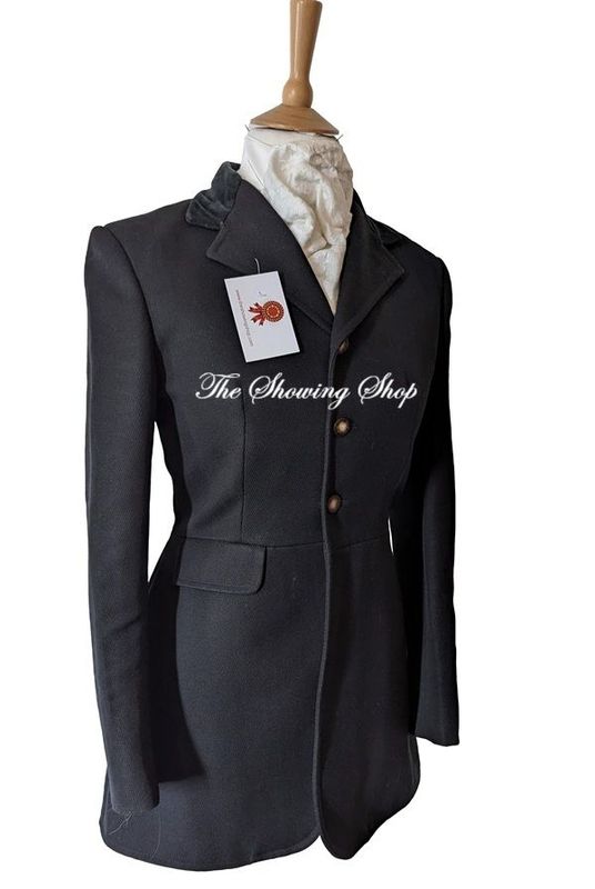 LADIES RALPH LAUREN BLACK WOOL FROCK HUNT COAT SIZE 10