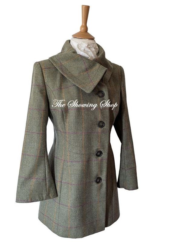 BRITISH TWEED GREEN LONGLINE COAT SIZE 16