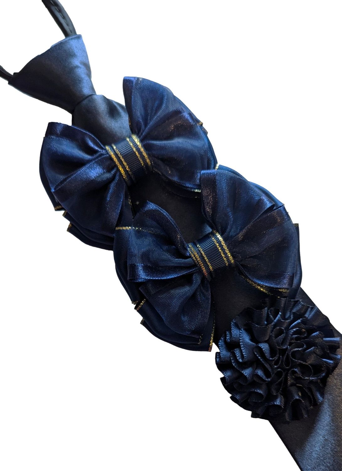 NAVY SHOW BOWS, ZIP TIE AND BUTTONHOLE SET