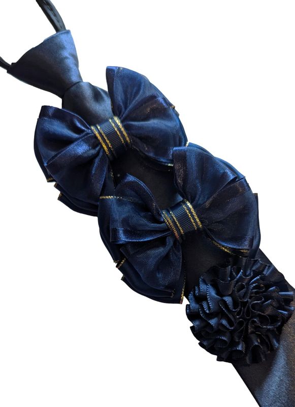 NAVY SHOW BOWS, ZIP TIE AND BUTTONHOLE SET