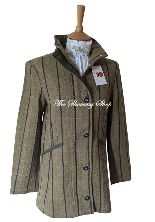 LADIES RYDALE BEVERLEY GREEN TWEED COAT SIXE 12