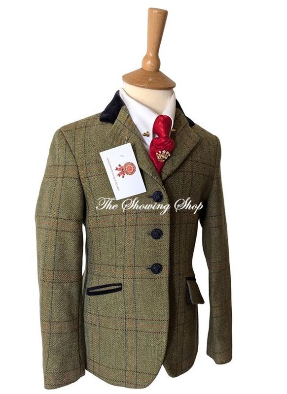 CHILDS SHOWING CLASSICS GREEN TWEED JACKET SIZE 26