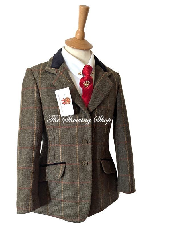 BRAND NEW CHILDS BRIDLEWAY GREEN TWEED SHOWING JACKET SIZE 28