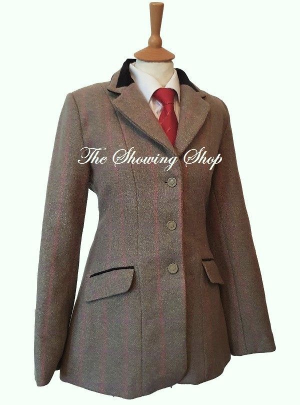 LADIES SHOWMASTER GREEN TWEED SHOWING JACKET SIZE 12 (36)