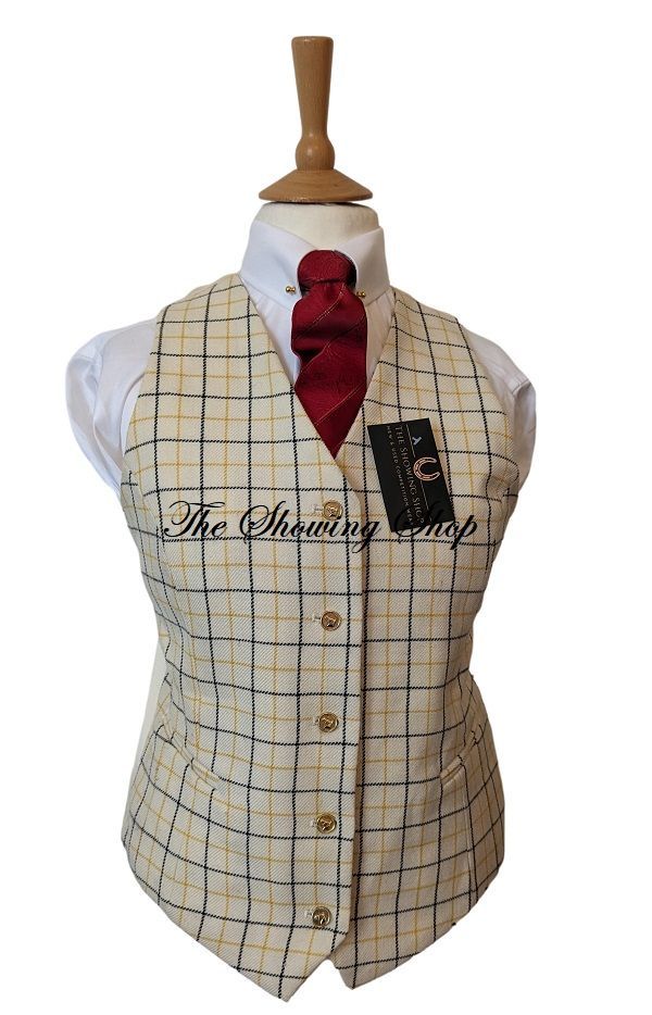LADIES SHIRES CLIFTON TATERSALL WAISTCOAT SIZE 10 (34)
