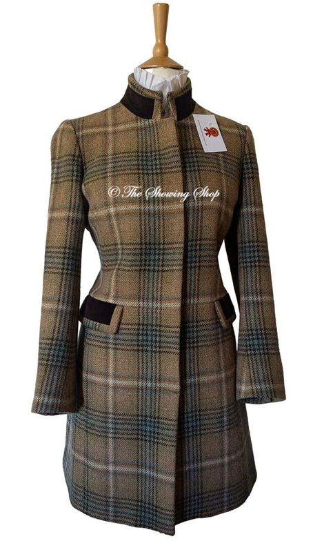 LADIES LOCHARRON BROWN TWEED COAT SIZE 14
