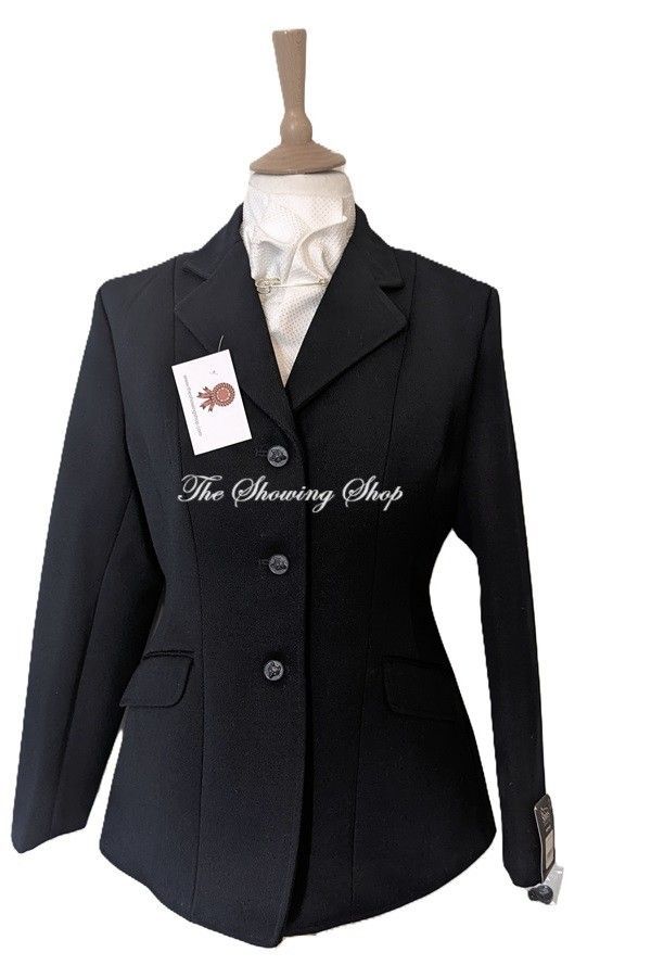 BRAND NEW LADIES SHIRES MARLBOROUGH BLACK HUNT COAT SIZE 16 (40)