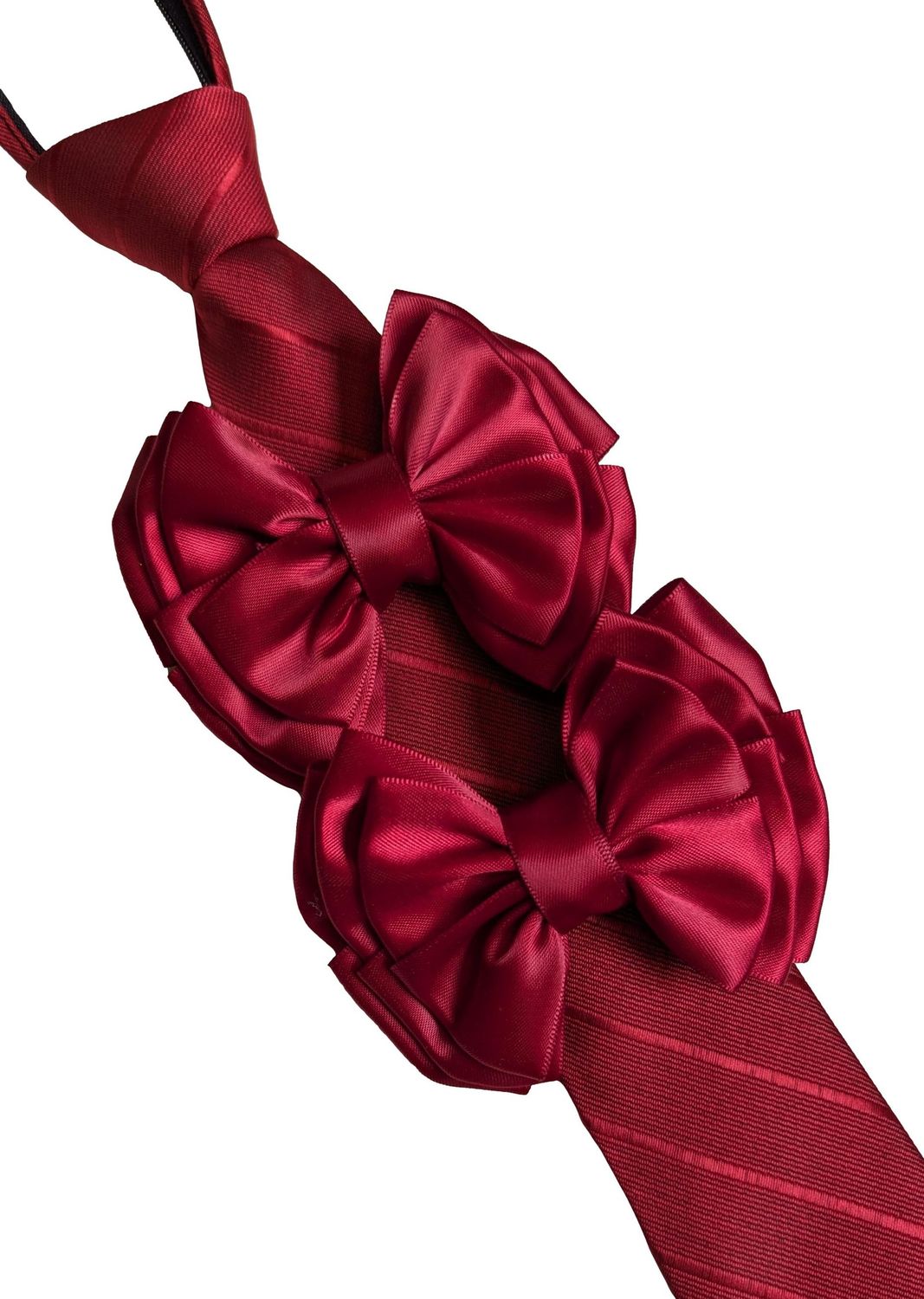 WINE RED SHOW BOWS AND ZIP TIE SET