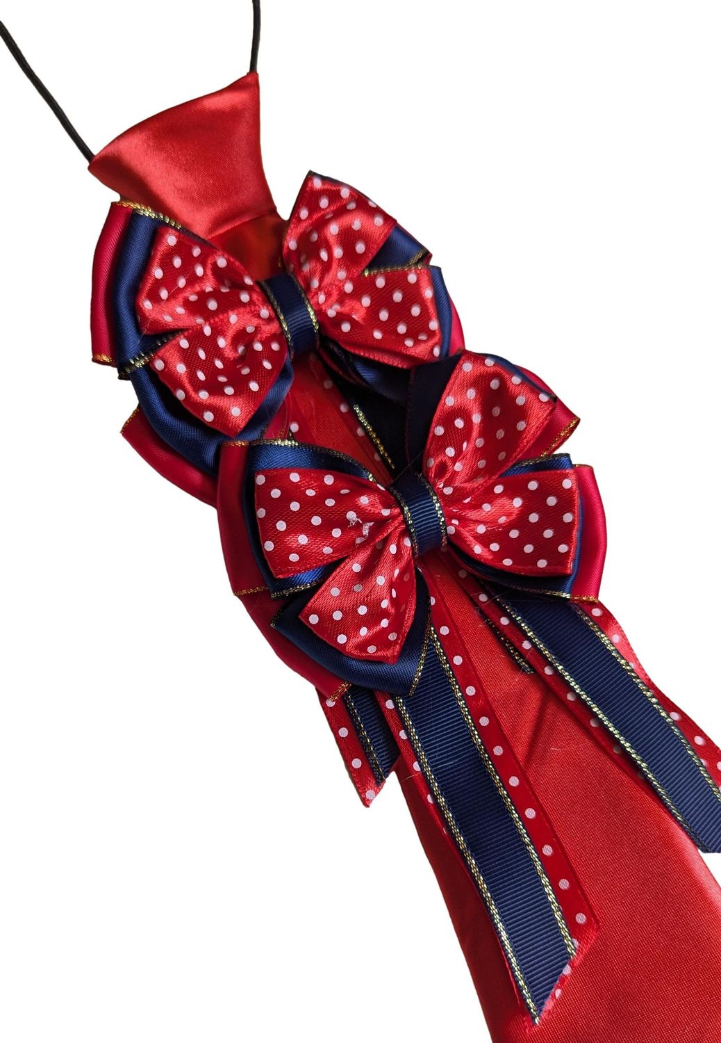 RED & NAVY SHOW BOWS AND TIE SET