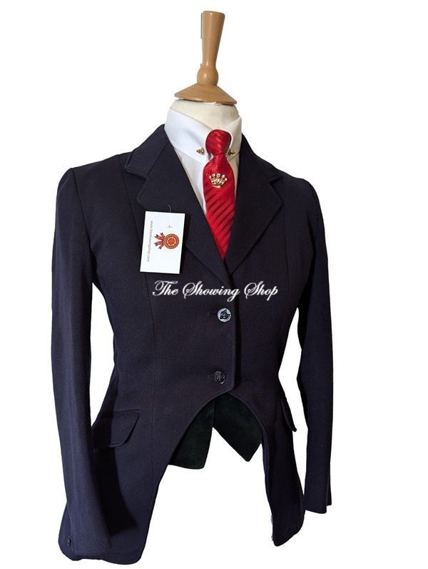 LADIES CALDENE NAVY WOOL CUTAWAY JACKET SIZE 14 (38)
