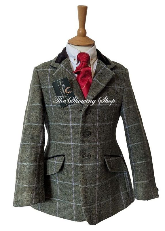 CHILDS SHIRES HUNTINGDON GREEN TWEED JACKET SIZE 24