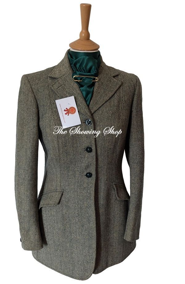 LADIES HARRY HALL GREEN TWEED JACKET SIZE 10 (34)