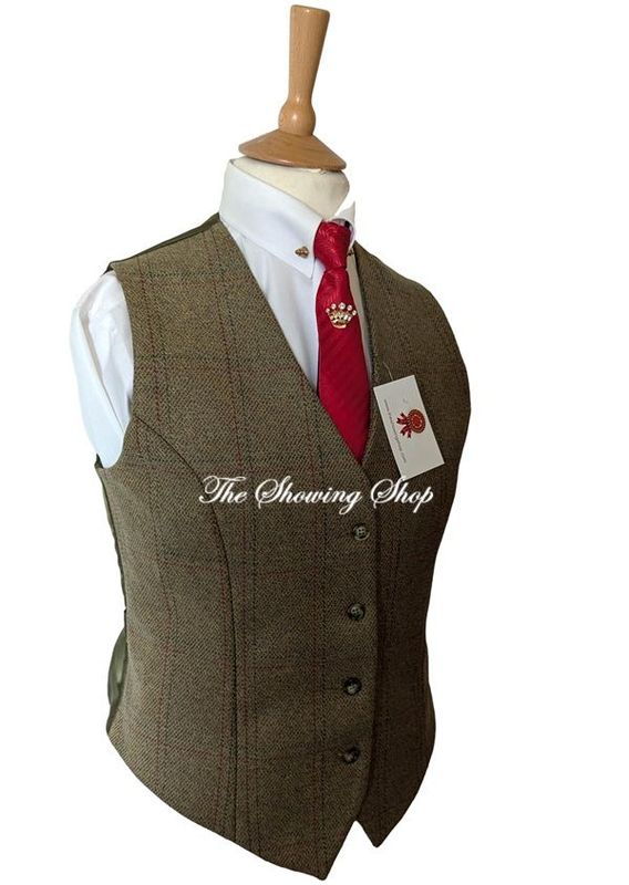 NEW LADIES GLENGARNOCK GREEN TWEED WAISTCOAT SIZE 12