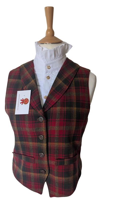 LADIES PENDLETON RED WOOL WAISTCOAT SIZE 10