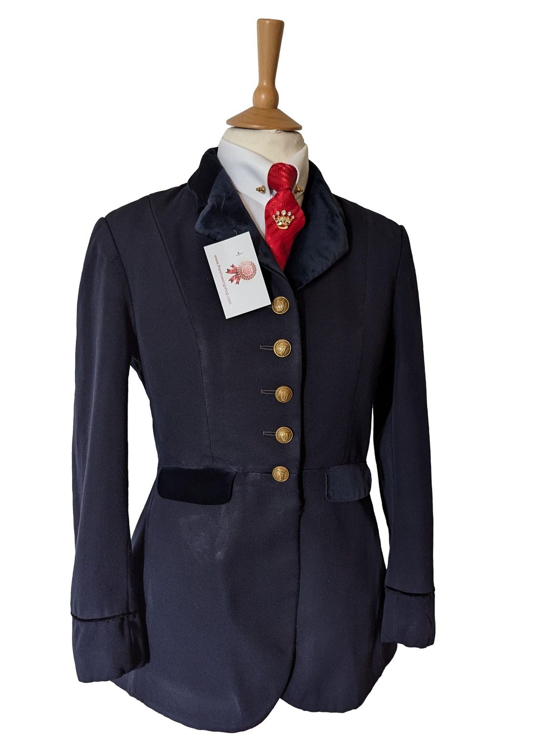 LADIES LUCINDA GREEN NAVY WOOL JACKET SIZE 12 (36)