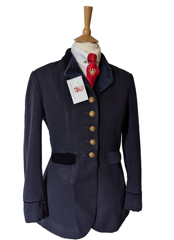 LADIES LUCINDA GREEN NAVY WOOL JACKET SIZE 12 (36)