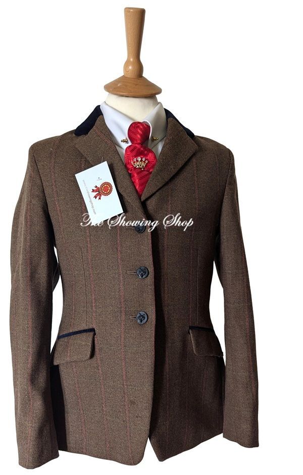 GIRLS MEARS BROWN TWEED SHOWING JACKET SIZE 30