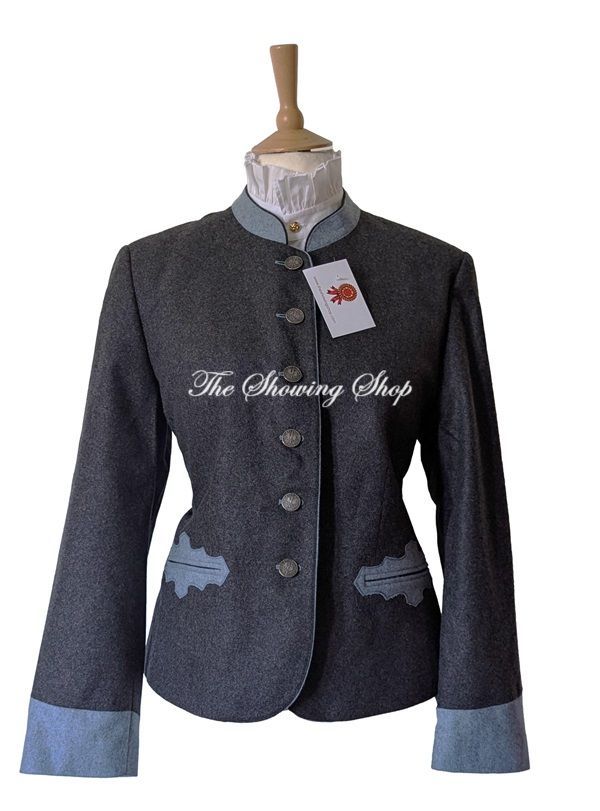 GREY/BLUE WOOL LEADERS JACKET SIZE 16