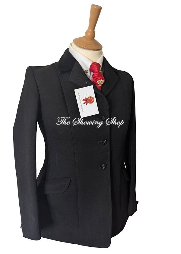 MAIDS ROSETTE BLACK WOOLBLEND JACKET SIZE 8 (32)