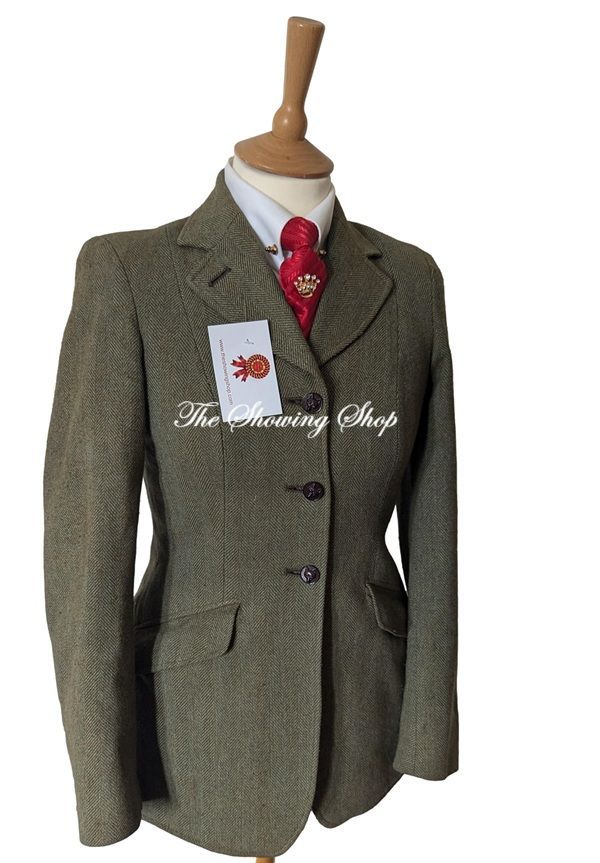 LADIES HARRY HALL GREEN TWEED JACKET SIZE 8 (32)