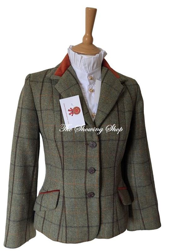 LADIES GREEN & ORANGE TWEED JACKET SIZE 10