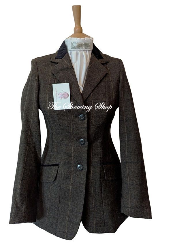 LADIES SHIRES HUNTINGDON GREEN TWEED JACKET SIZE 12 (36)
