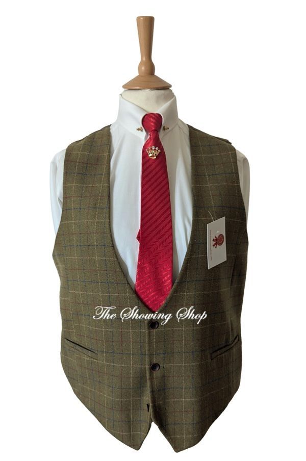 MENS ALEXANDER DOBELL GREEN TWEED WAISTCOAT SIZE 42
