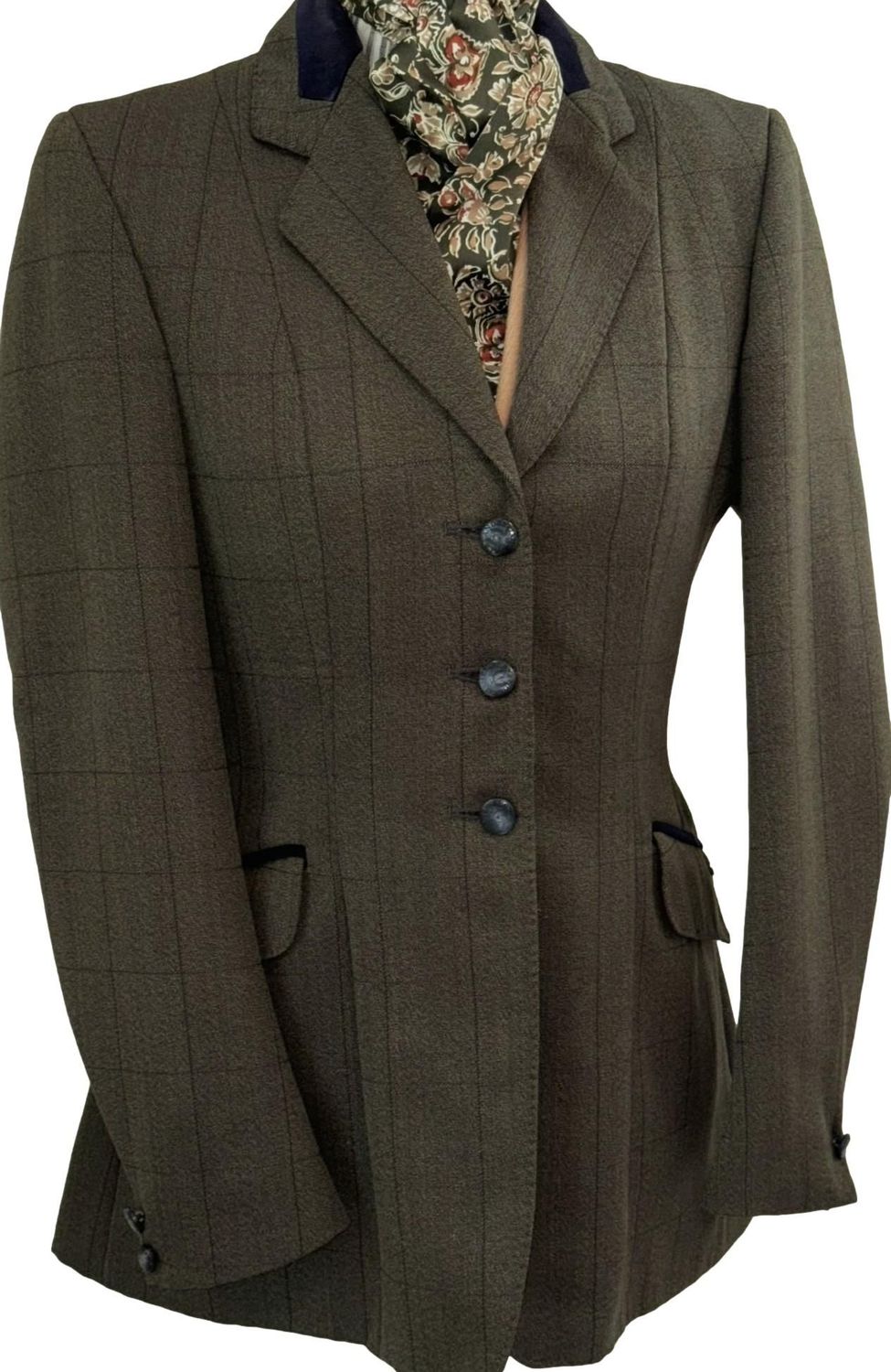 LADIES ALEXANDER JAMES GREEN TWEED SHOWING JACKET SIZE 12 (36)