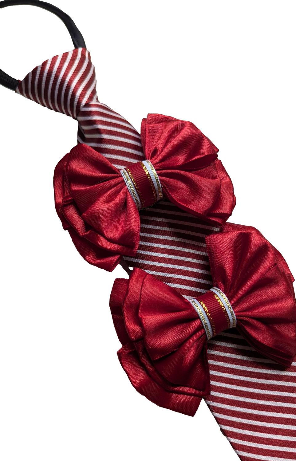 CHILDS WINE AND WHITE SHOW BOWS AND ZIP TIE SET