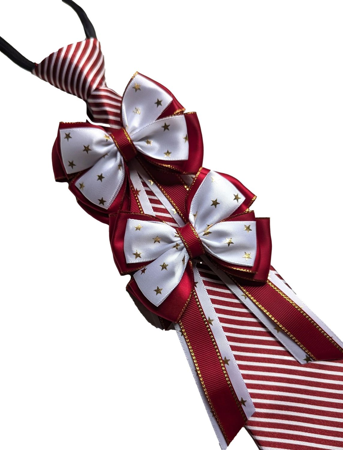 CHILDS WINE AND WHITE SHOW BOWS AND ZIP TIE SET