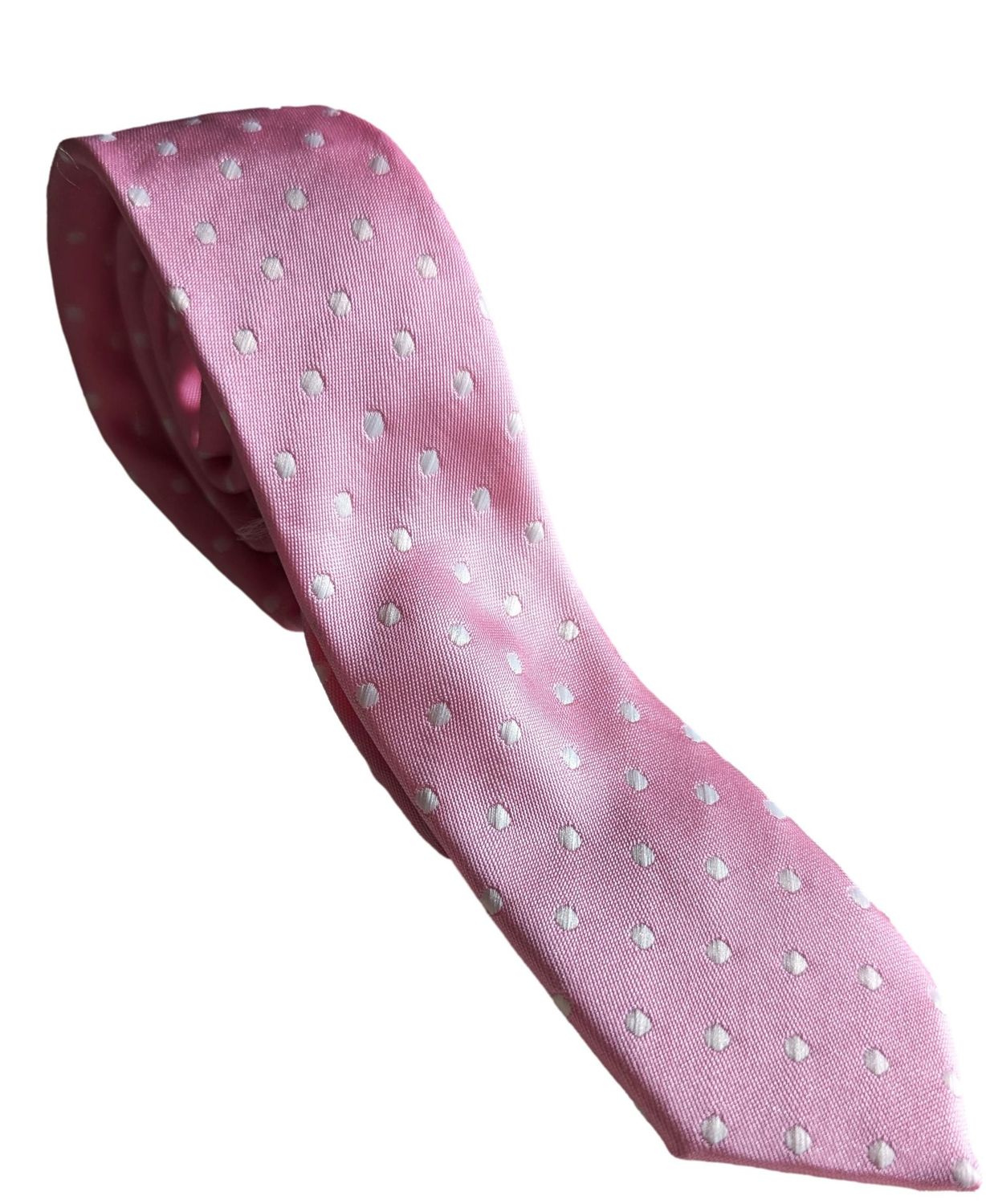 CHILDS PINK POLKA DOT SHOWING TIE