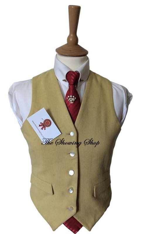 LADIES CALDENE YELLOW WOOL WAISTCOAT SIZE 10 (34)