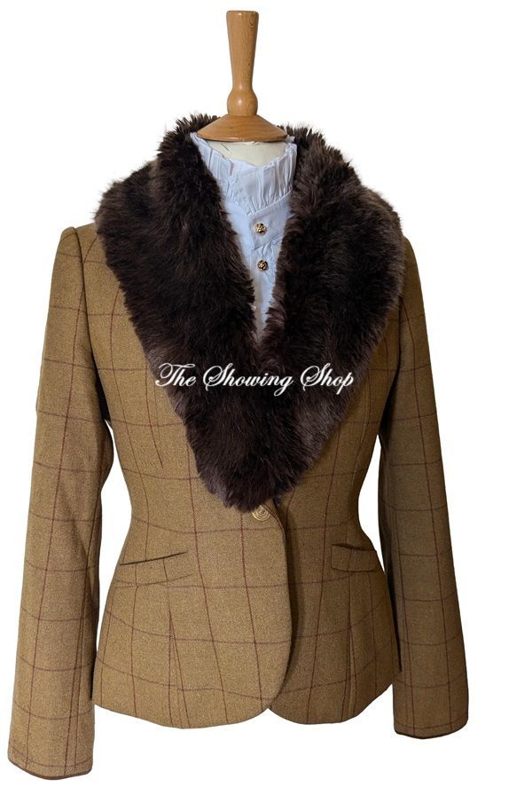 LADIES JOULES TWEED AND FAUX FUR JACKET SIZE 12