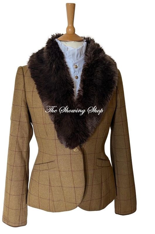LADIES JOULES TWEED AND FAUX FUR JACKET SIZE 12