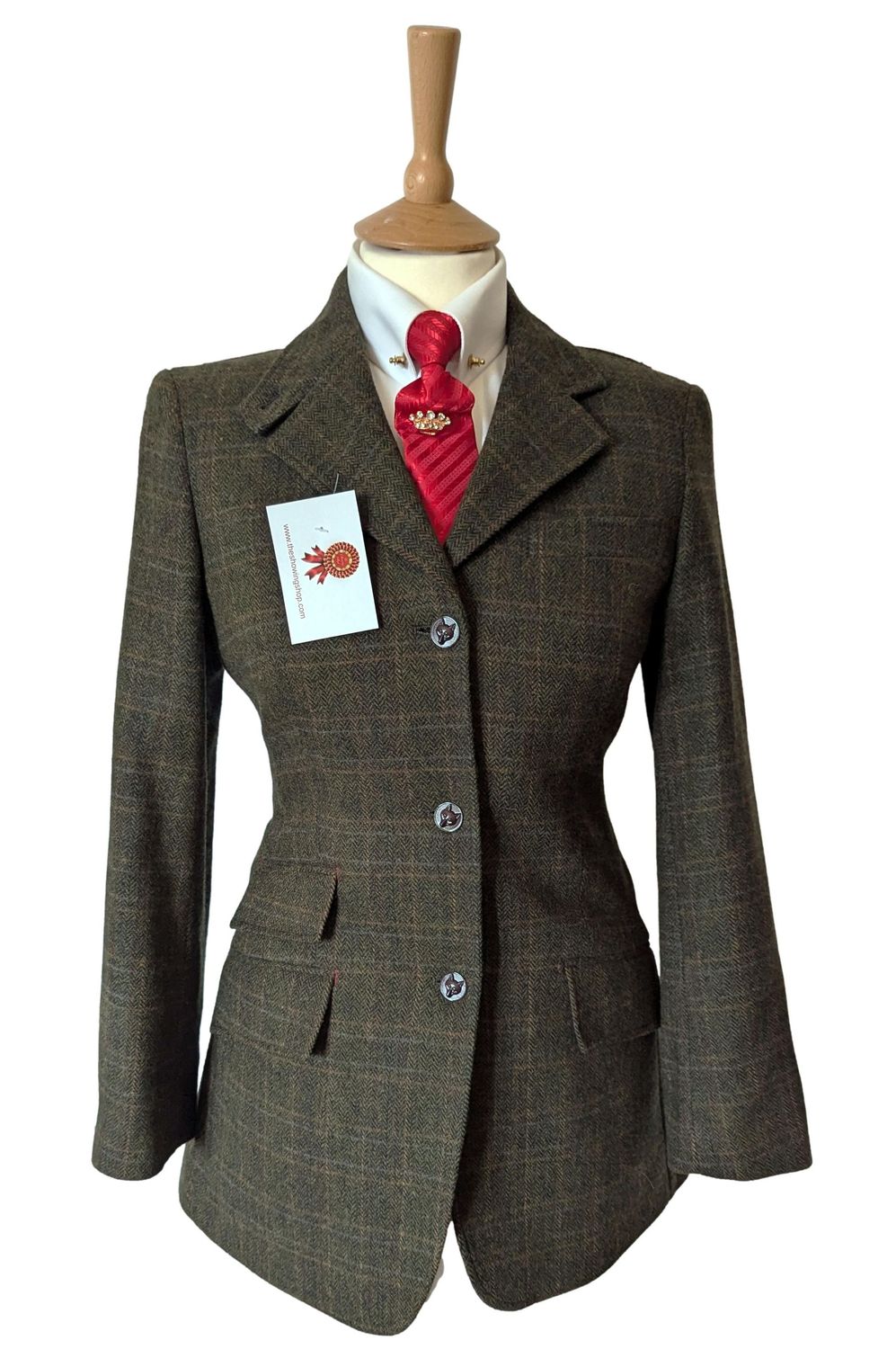 LADIES HUNTER OUTDOOR GREEN TWEED JACKET SIZE 12