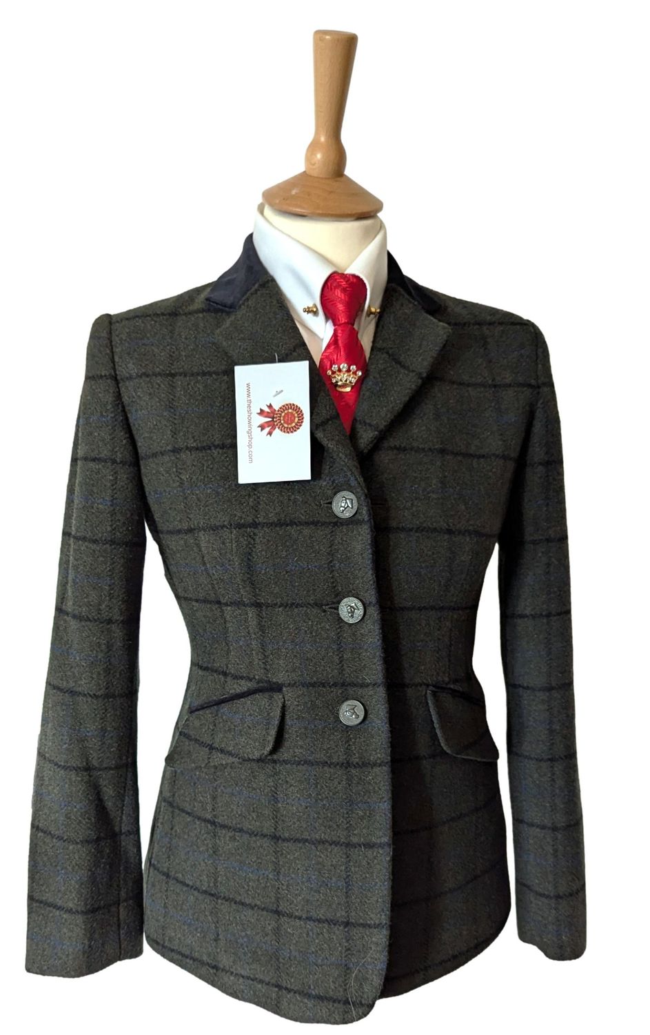 MAIDS SHIRES AUBRION GREEN TWEED JACKET SIZE 32 (8)