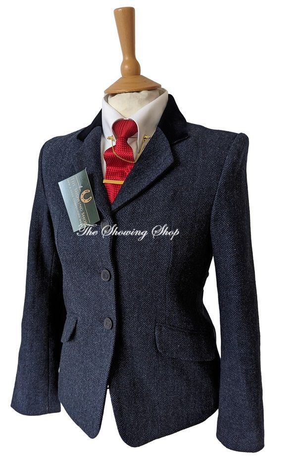 MAIDS DUBLIN CUBBINGTON BLUE TWEED JACKET SIZE 32