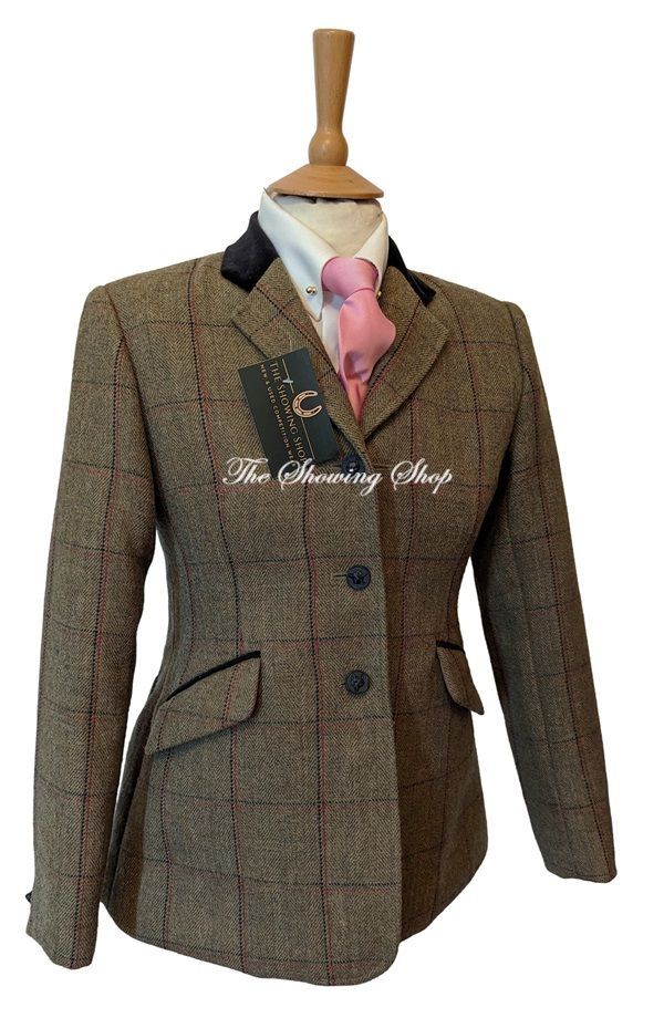 MAIDS EQUETECH LAUNTON GREEN TWEED JACKET SIZE 34