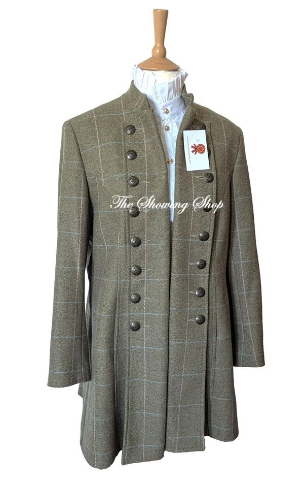 LADIES BEAVER OF BOLTON GREEN TWEED PIRATE COAT SIZE 16