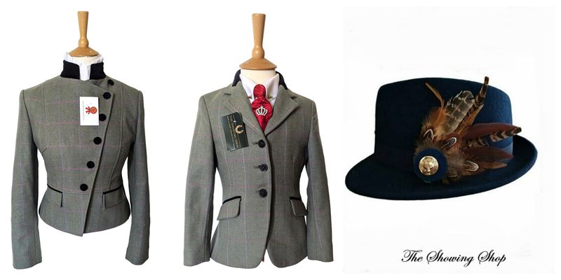 MEARS GREEN TWEED LEAD REIN OUTFIT- LEADER & CHILDS SIZES 14 & 25
