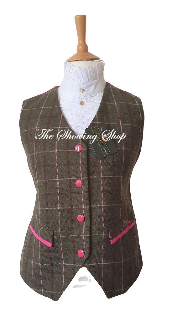 LADIES RYDALE HANNAH DARK GREEN TWEED WAISTCOAT SIZE 8