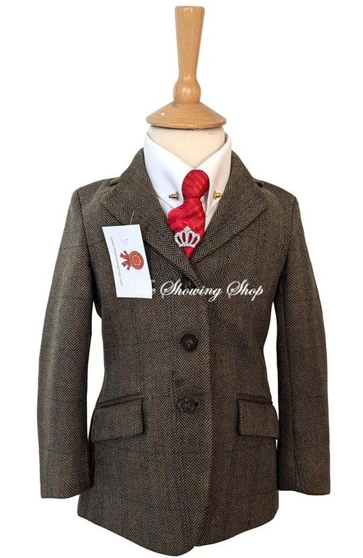 CHILDS FYLDE BROWN TWEED SHOWING JACKET SIZE 22