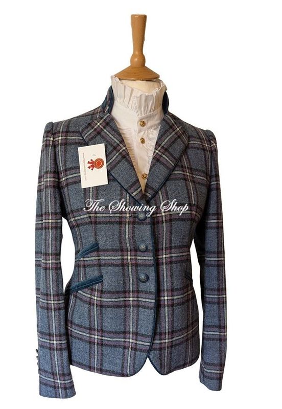 LADIES BARILOCHE BLUE TWEED JACKET SIZE 16