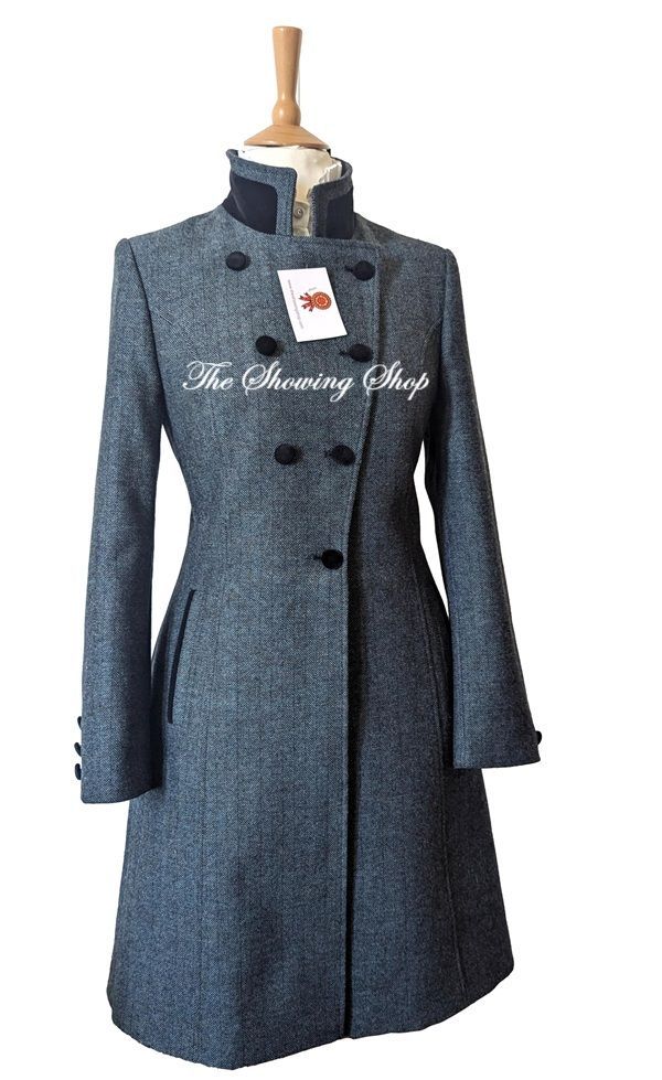 LADIES COUSINS OF CHELTENHAM BLUE TWEED COAT & SKIRT SET SIZE 14