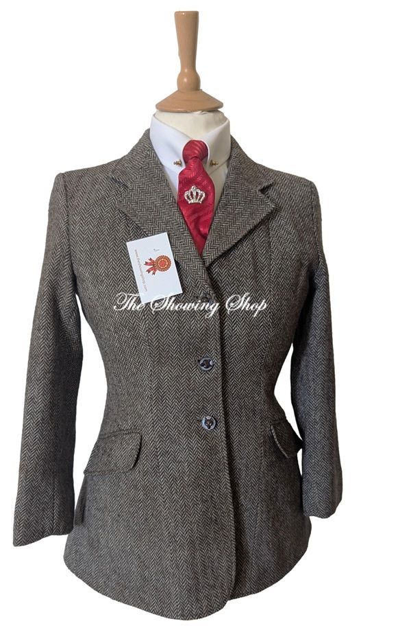 MAIDS CALDENE BROWN TWEED JACKET SIZE 34 (10)