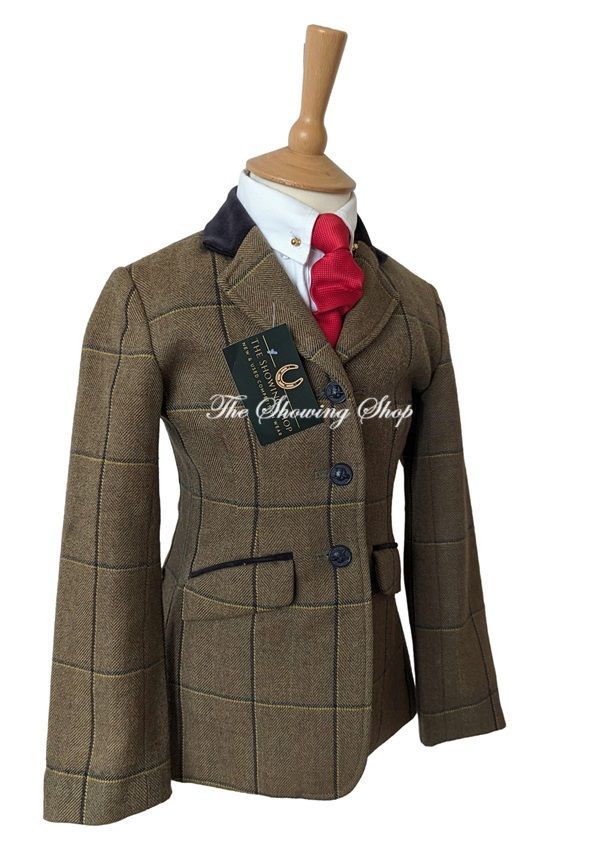 CHILDS EQUETECH KENTON GREEN TWEED JACKET SIZE 24