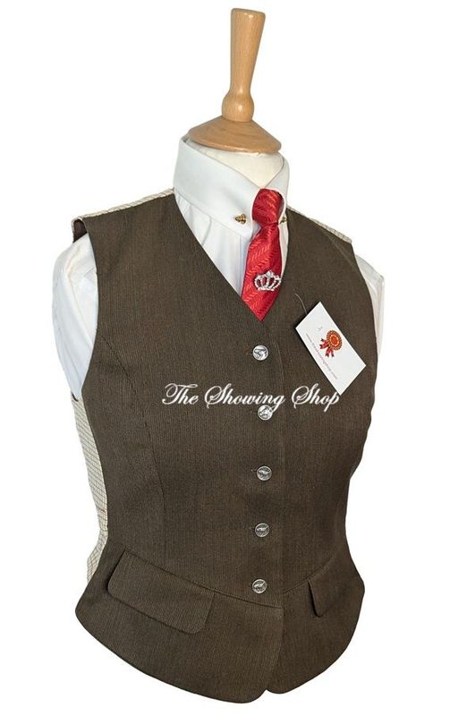 LADIES GREEN TWEED STYLE WAISTCOAT SIZE 12