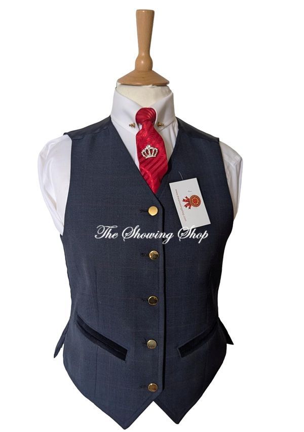 BRAND NEW LADIES LE BEAU CHEVAL BLUE TWEED SHOWING WAISTCOAT SIZE 14
